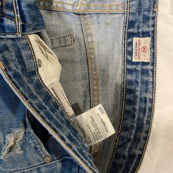 AG jeans, size 30. Purchased at Saks Fifth Avenue. Perfectly worn and torn. - Picture 2 of 4